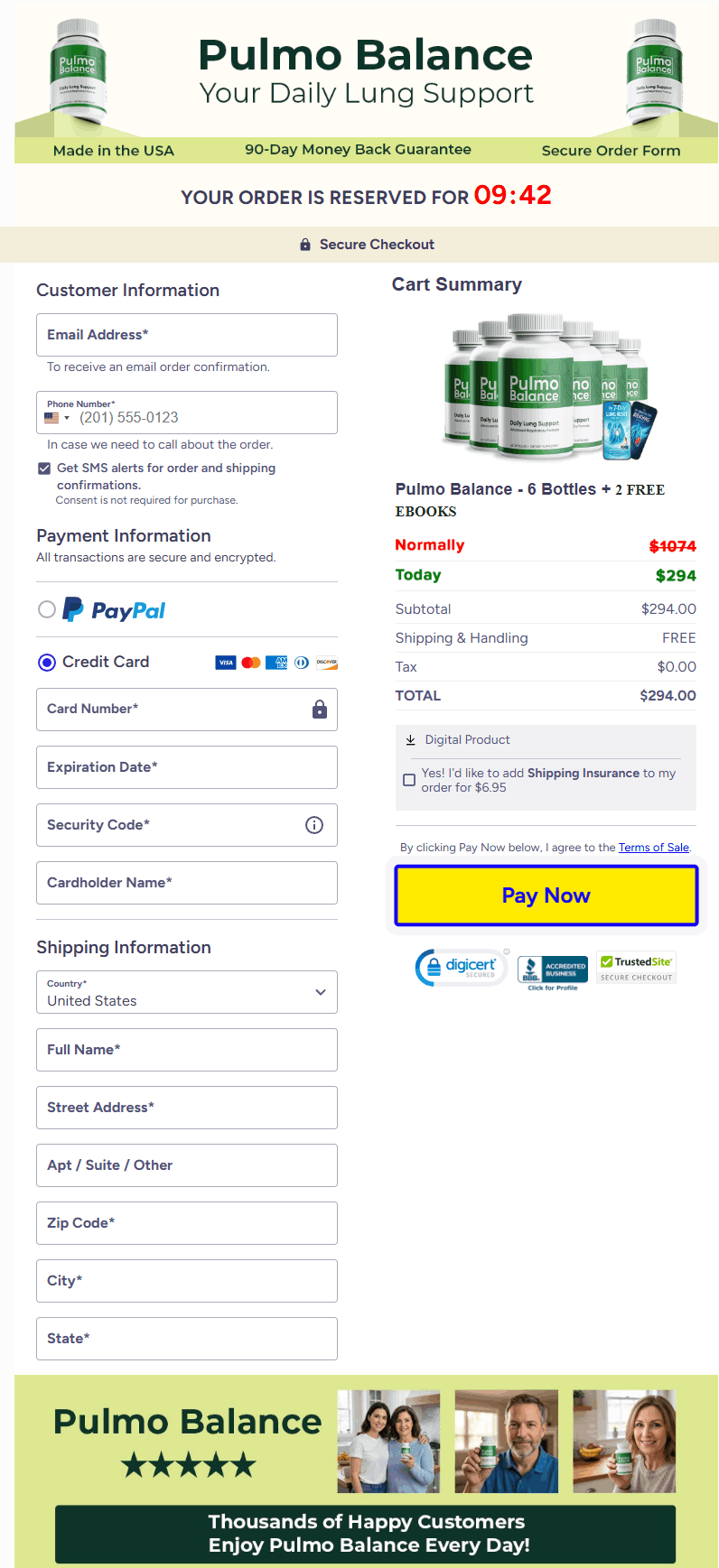 Pulmo Balance Secure checkout